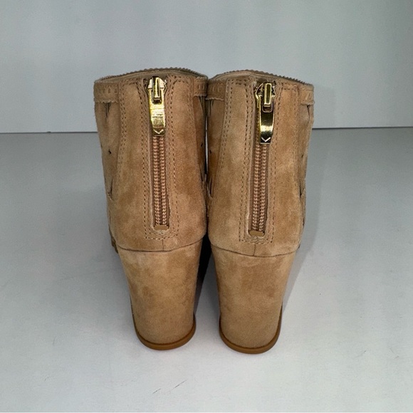 NEW Via Spiga Latanya Wedge peep toe Tan Size 9 - Picture 10 of 13